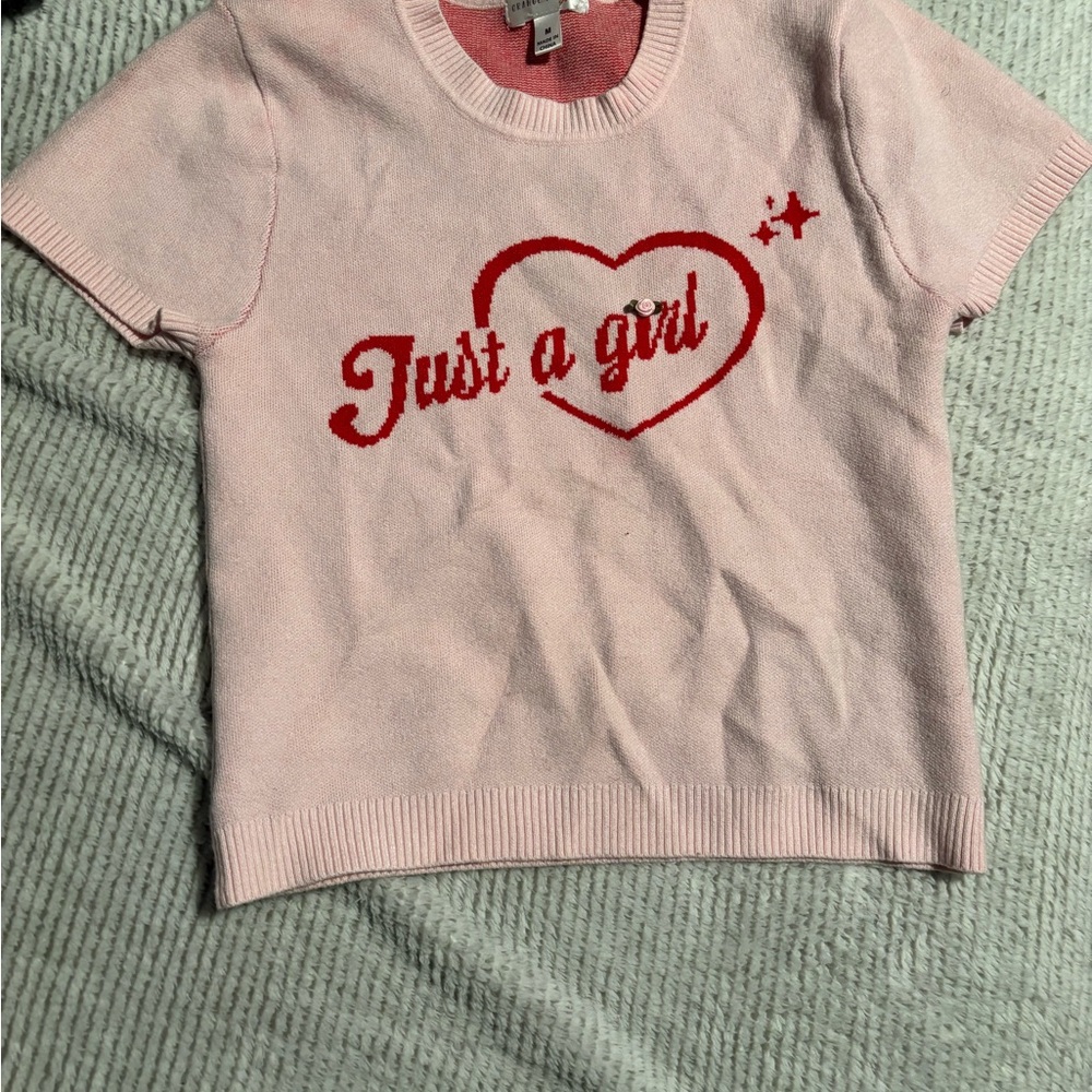 Pink Kids Shirt with Heart Design